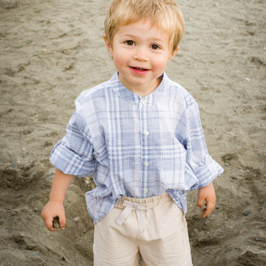 James Shirt - Blue-slub Check