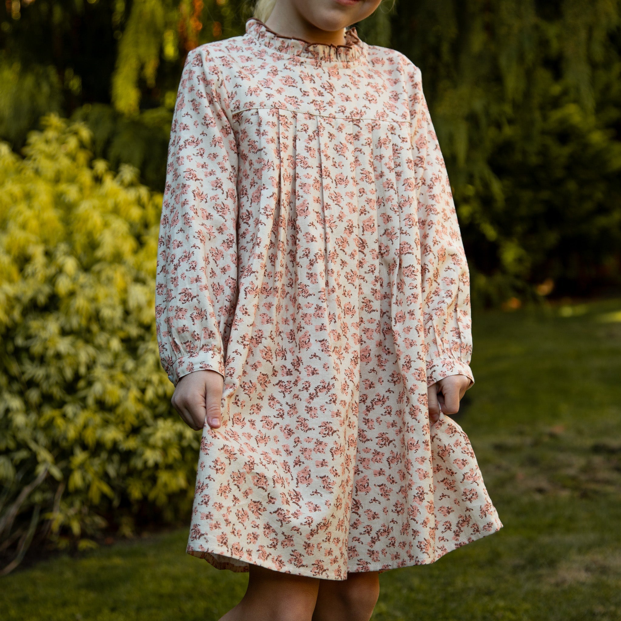 Girls Myrtle Pleated Dress | Pink Heather