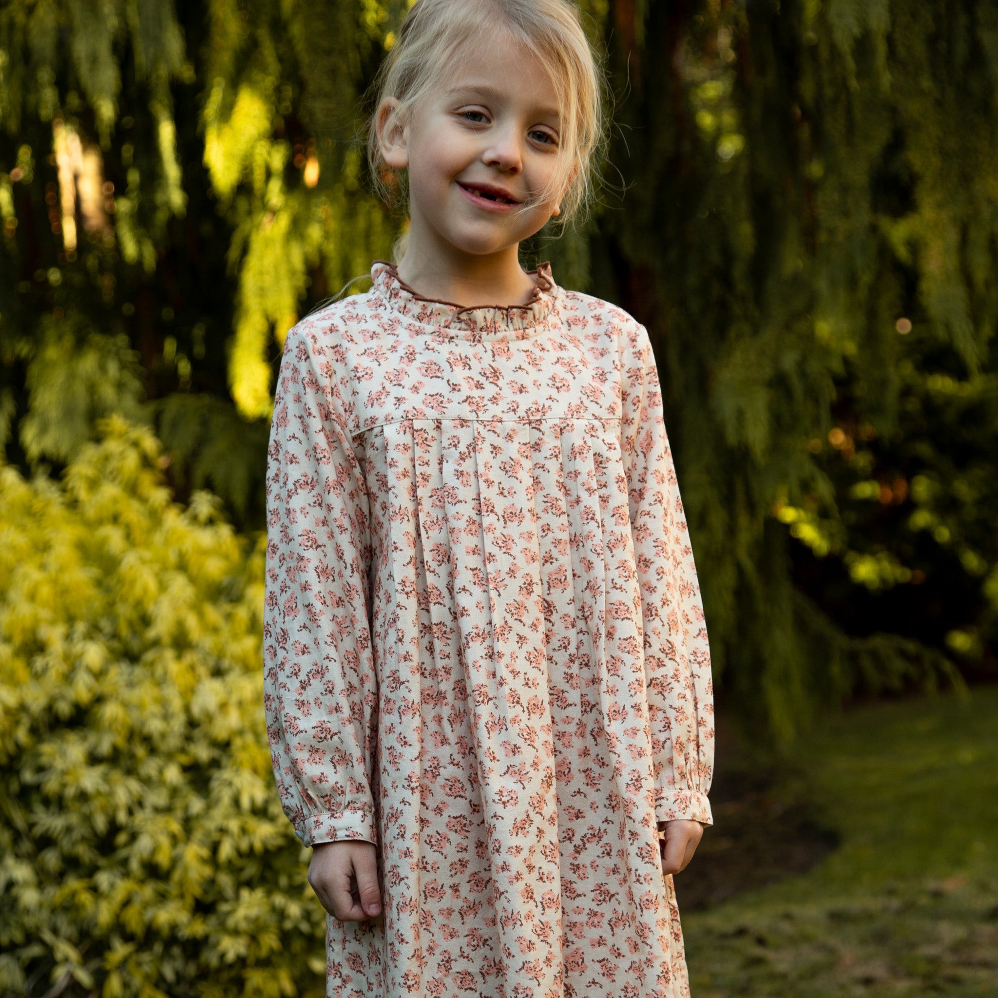 Girls Myrtle Pleated Dress | Pink Heather