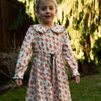 Girls Adelaide Velvet Tie Dress | Autumn Floral
