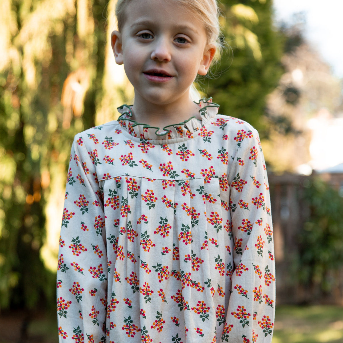 Girls Myrtle Pleated Dress | Autumn Floral