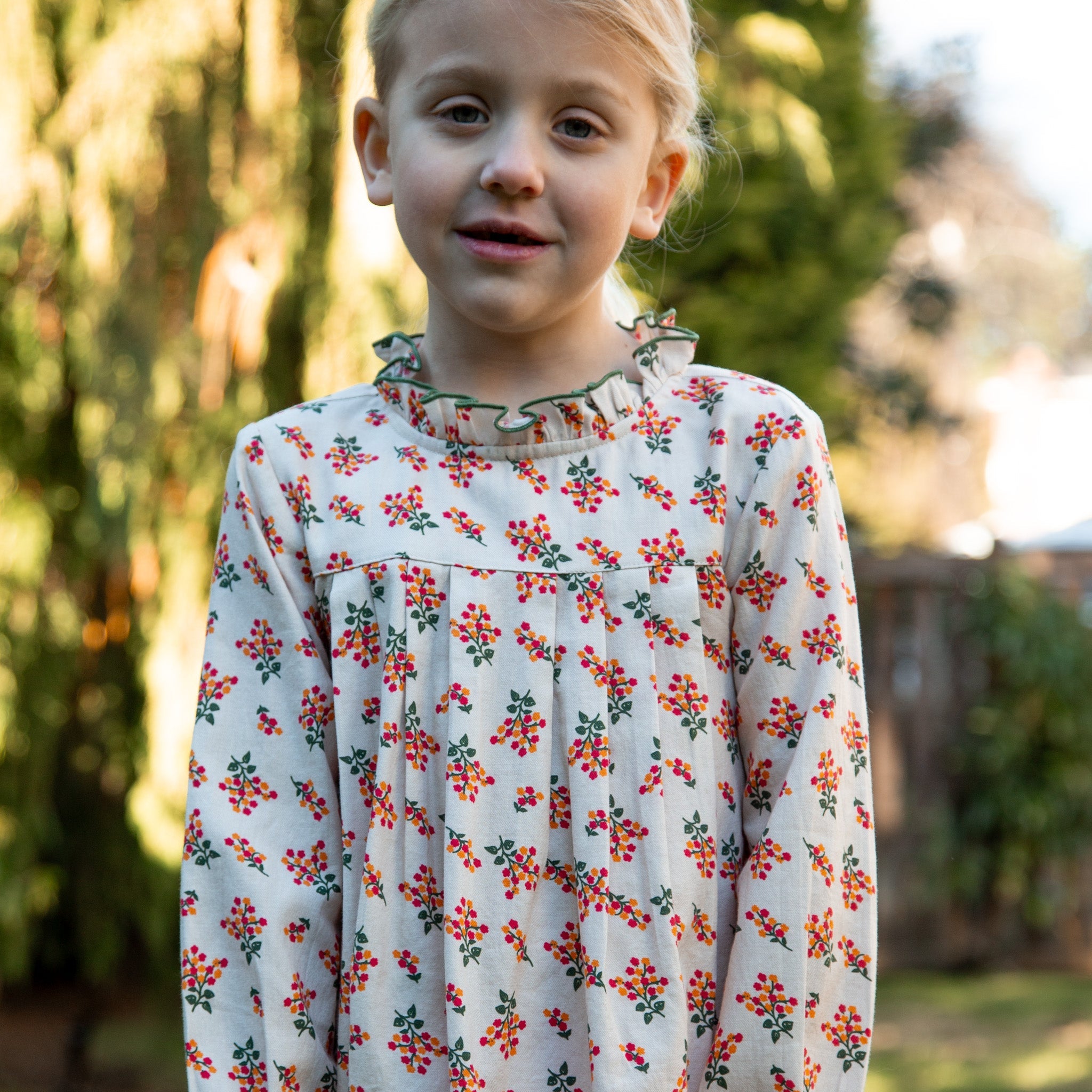 Girls Myrtle Pleated Dress | Autumn Floral