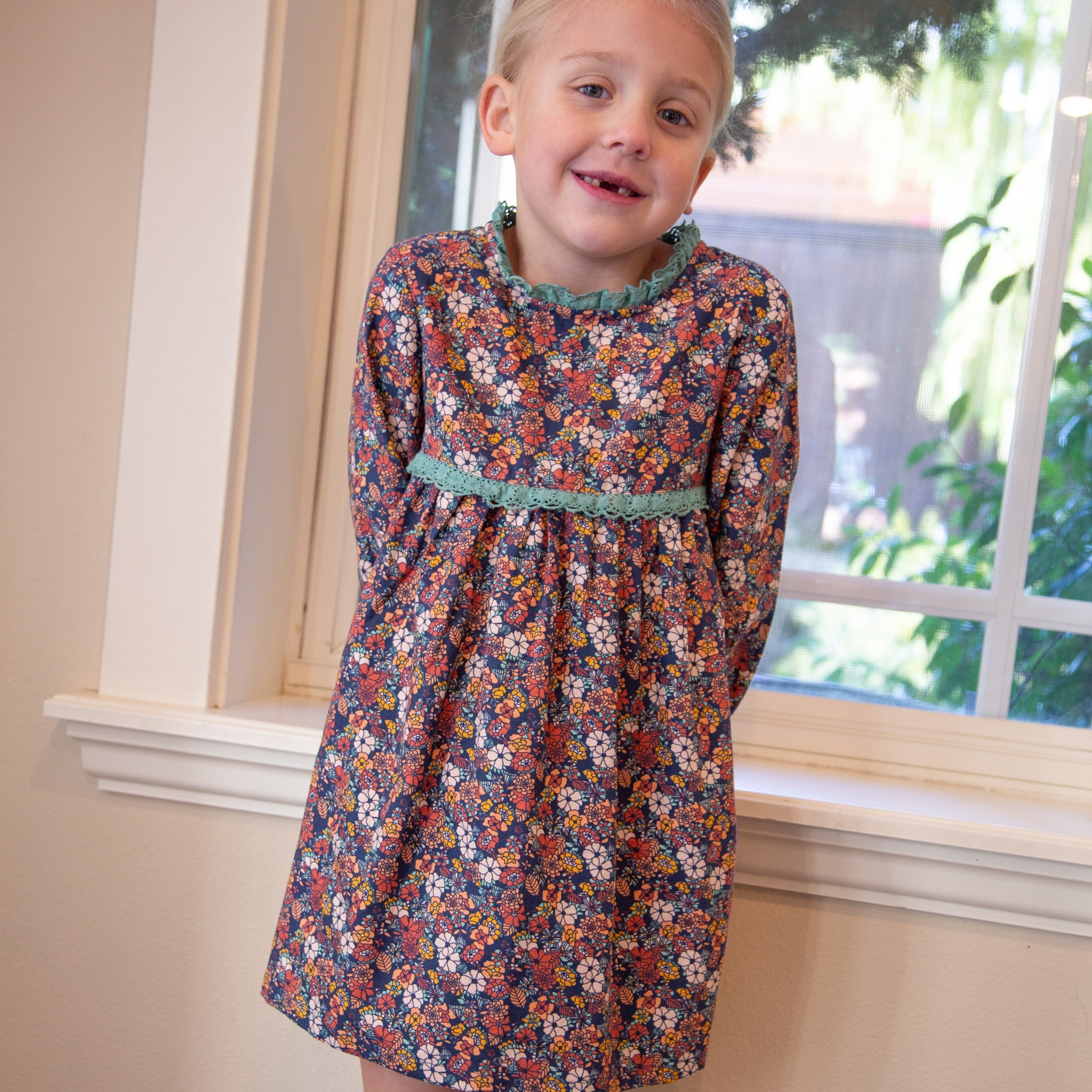 Toddler Priya Dress with Lace Trim | Garden Confetti