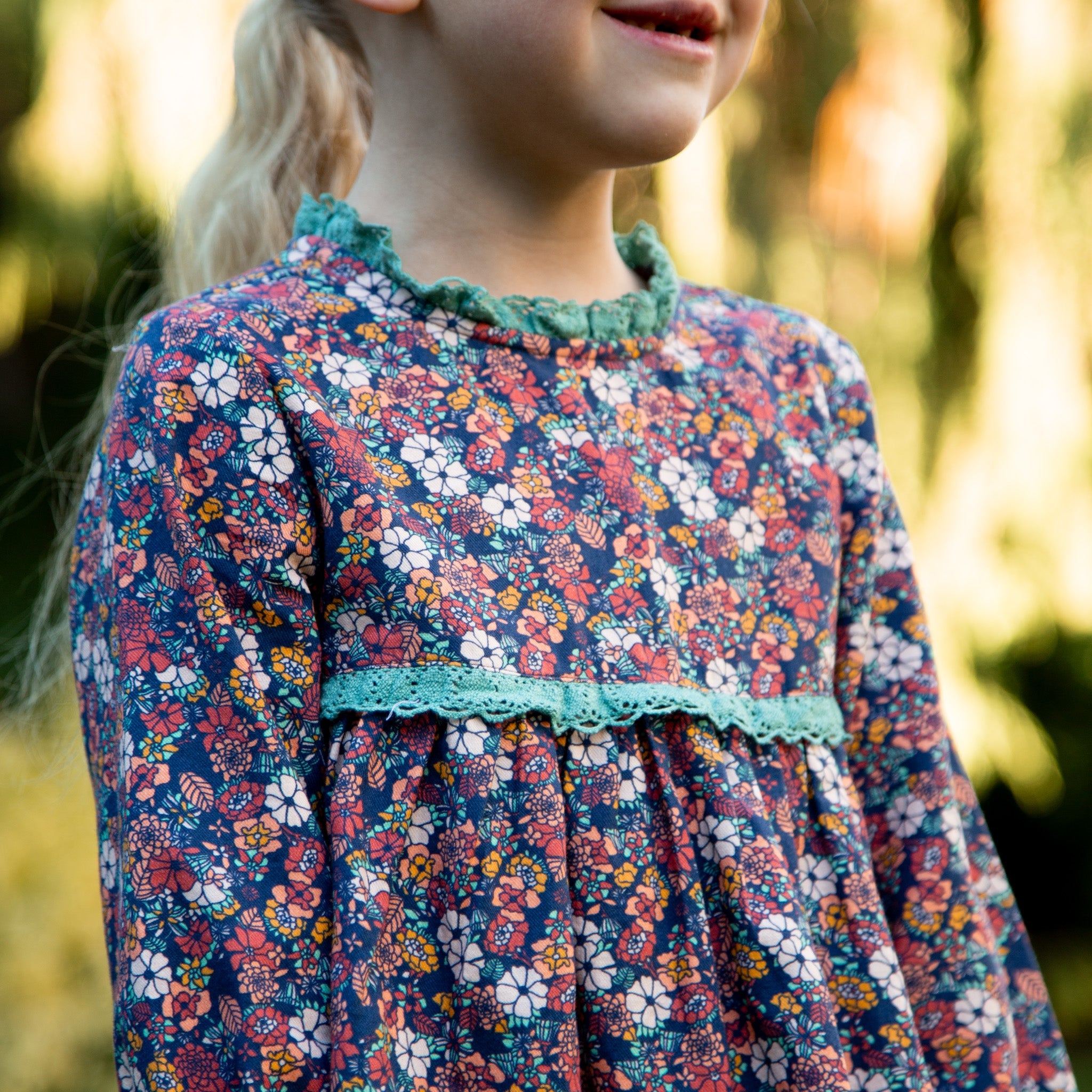Toddler Priya Dress with Lace Trim | Garden Confetti