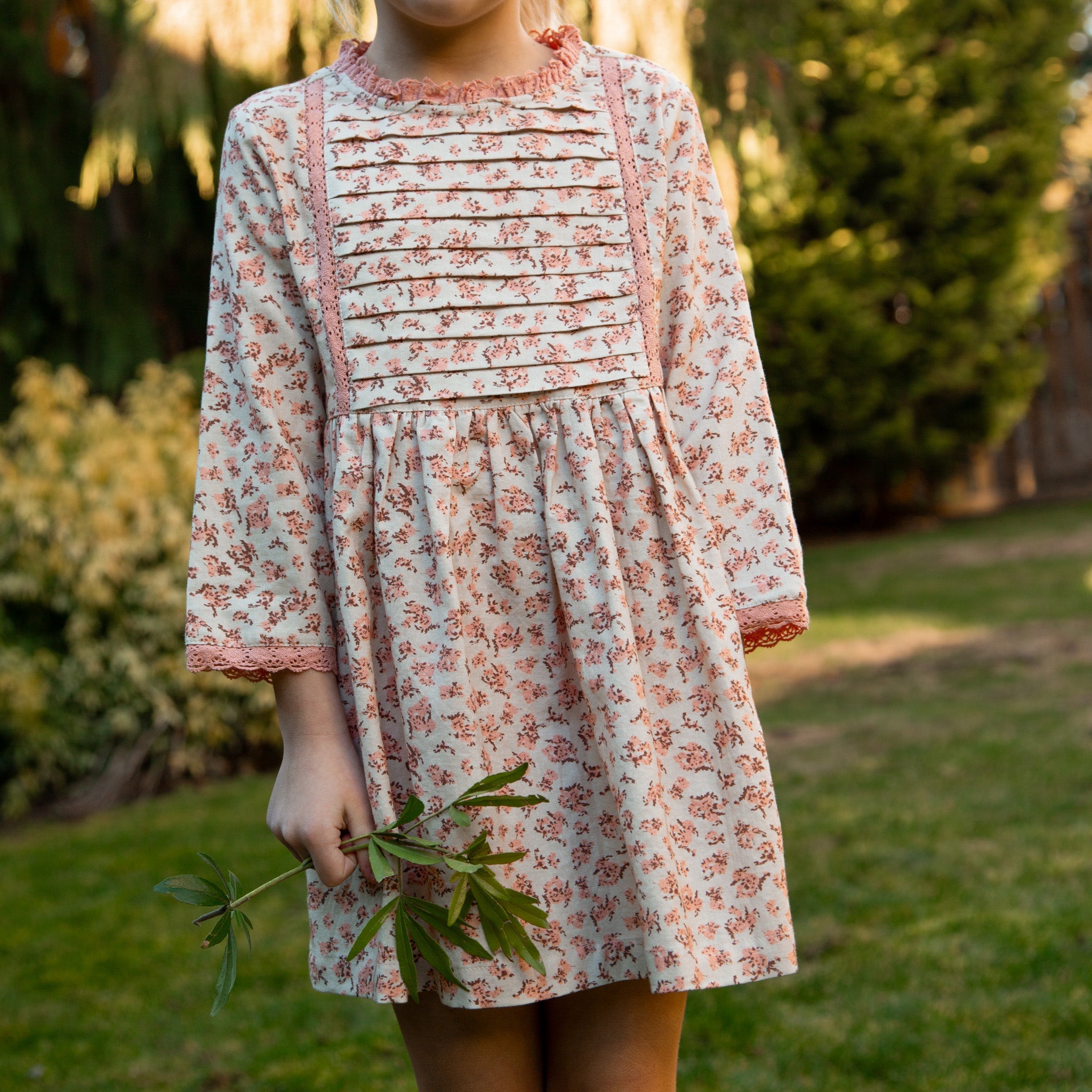 Toddler Lulu Dress with Lace Trim | Pink Heather