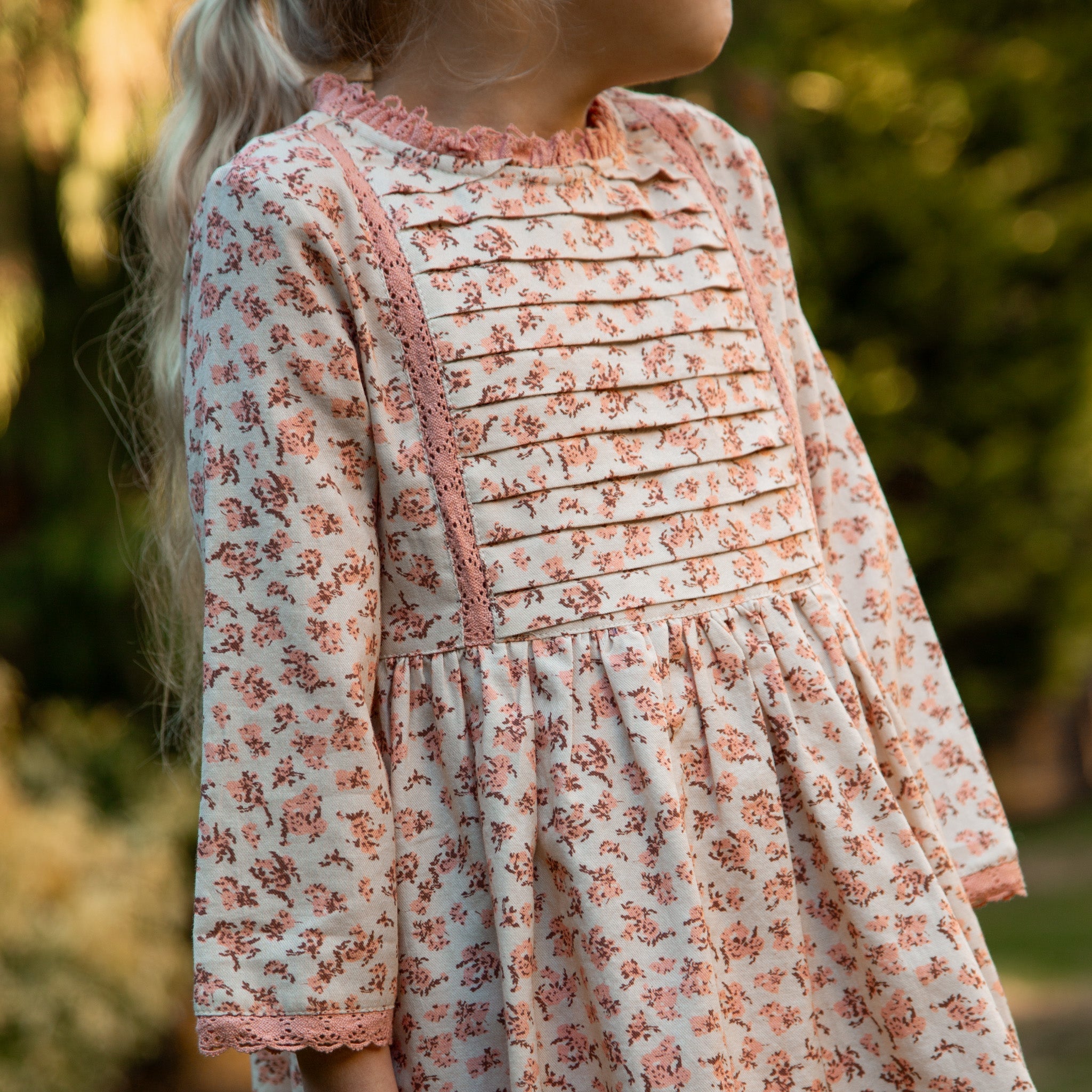 Toddler Lulu Dress with Lace Trim | Pink Heather