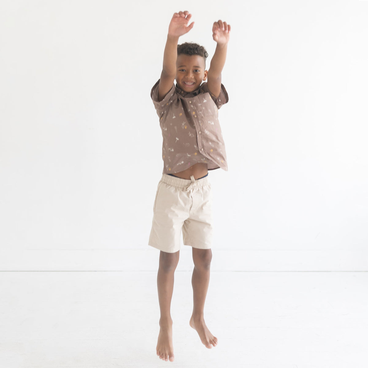 Pull On Straight Shorts | Ecru