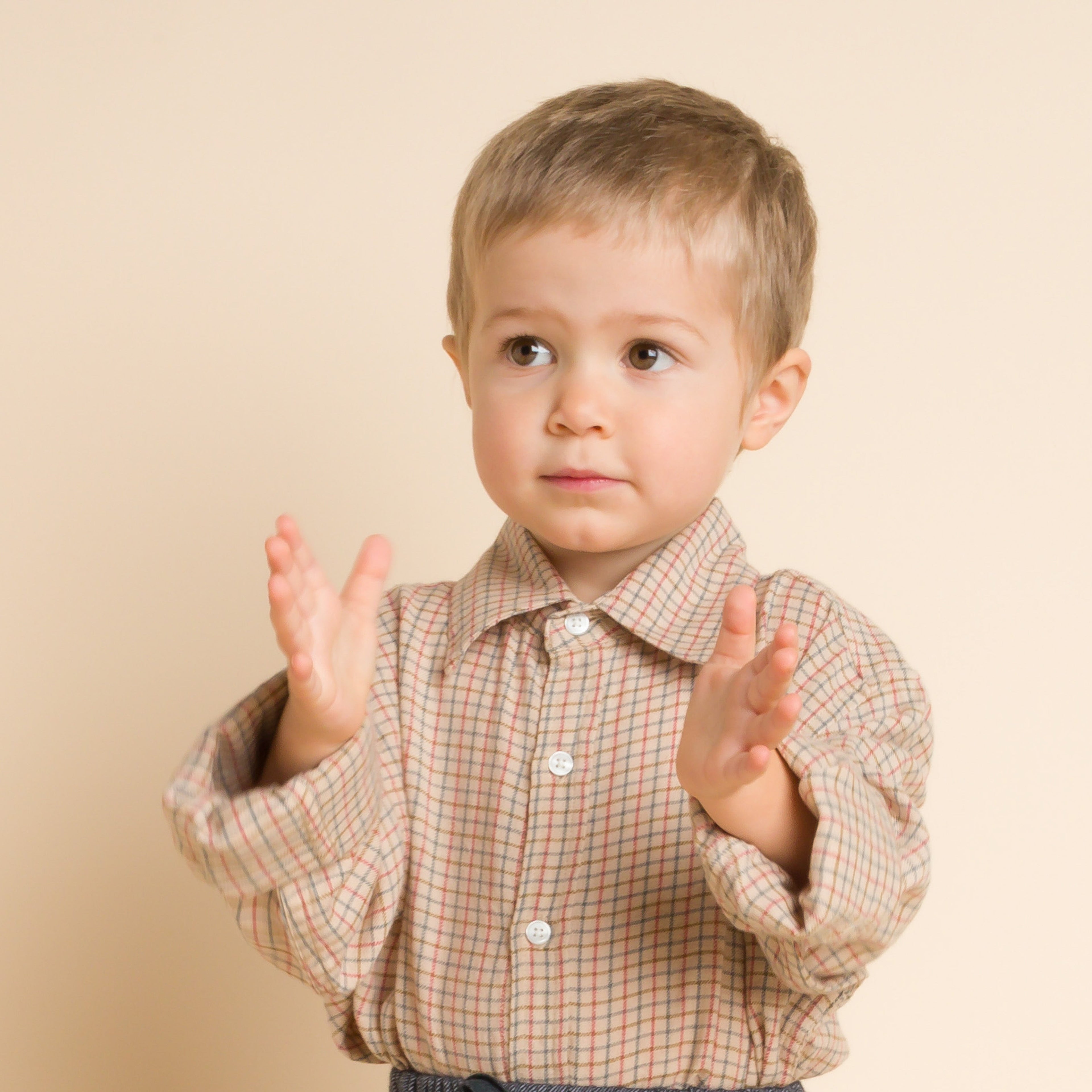 Boys Shirt | Beige Country Check