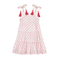 Bella Girls Shoulder Tie Sundress Pink Dobby