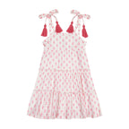 Bella Girls Shoulder Tie Sundress Pink Dobby