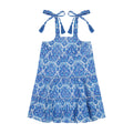 Bella Girls Shoulder Tie Sundress Blue Paisley