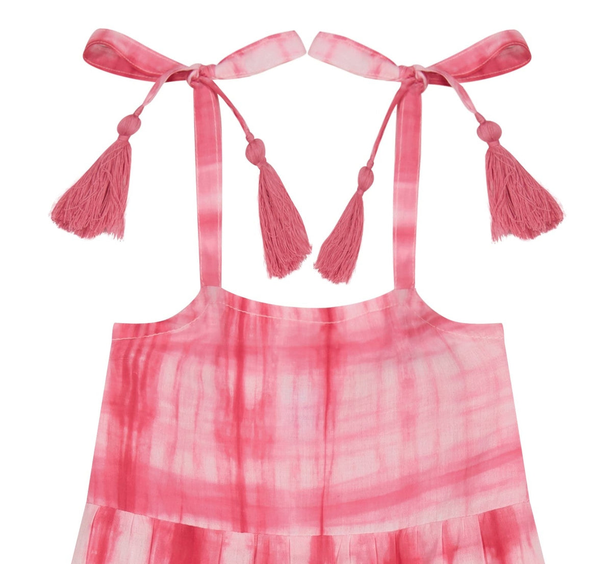 Bella Girls' Shoulder Tie Sundress Hibiscus Shibori