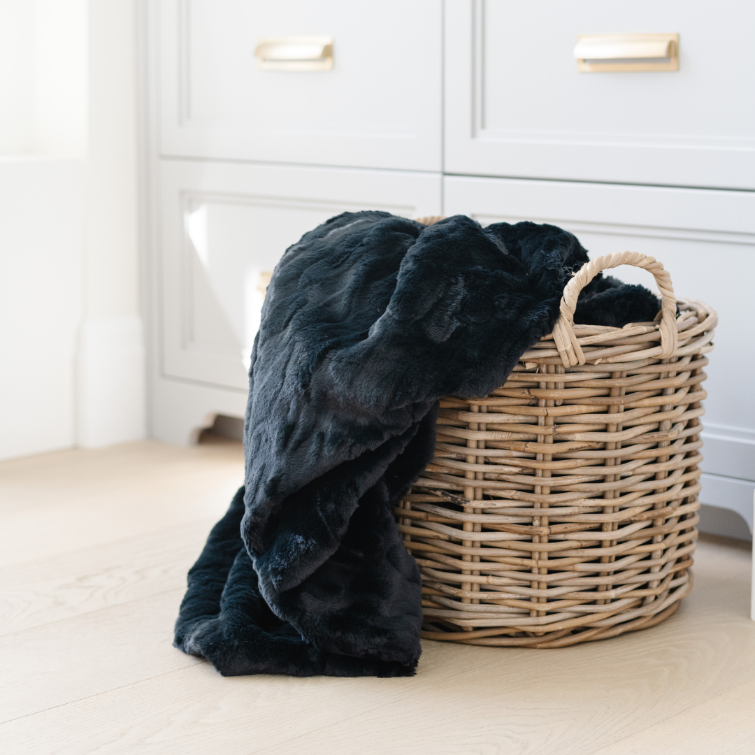 Patterned Faux Fur Throw Blanket