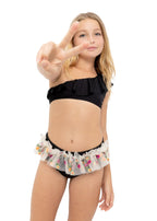 Floral Tulle One Shoulder Bikini Set