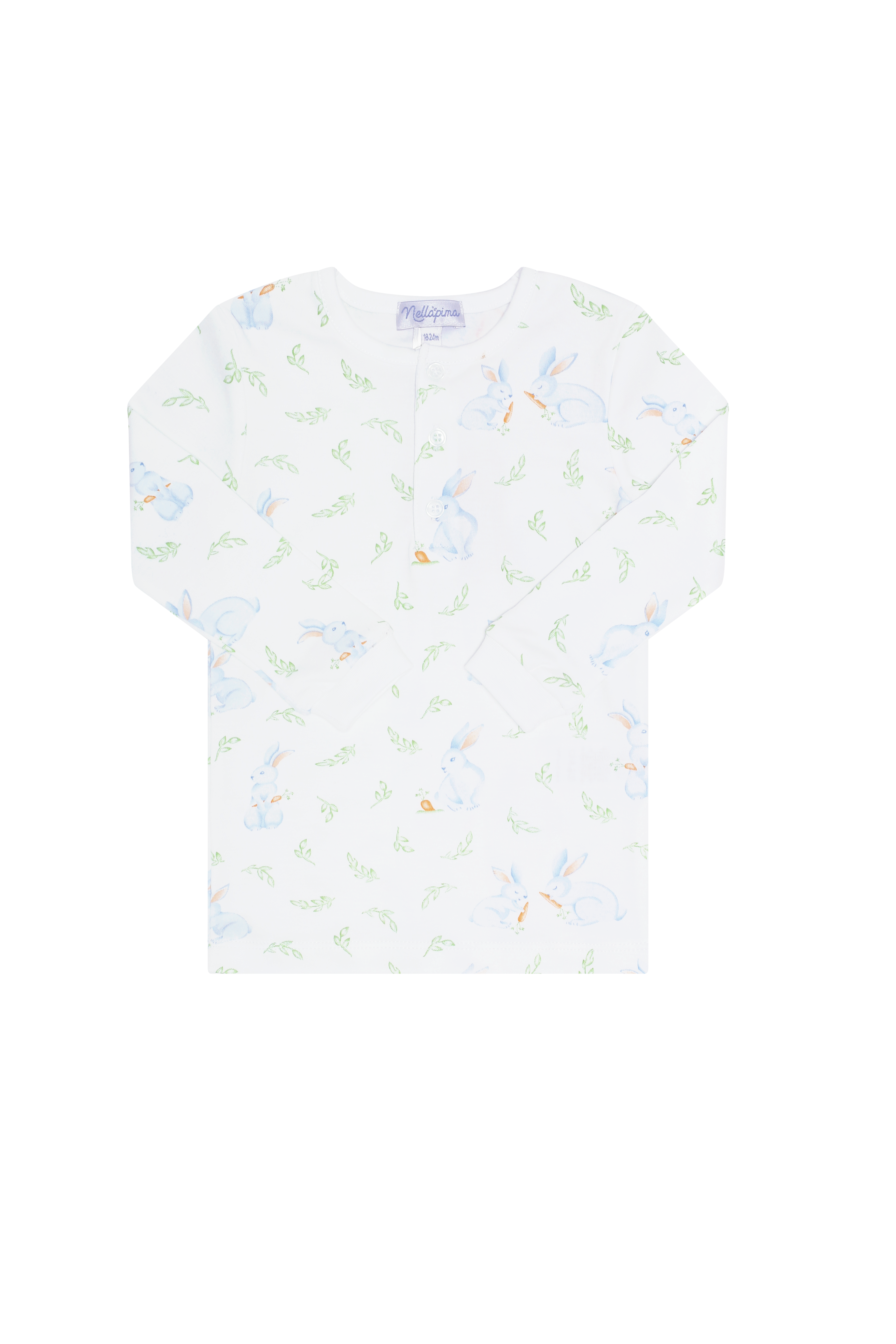 Blue Bunny Print Pima Cotton Pajama Set