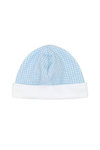 Blue Gingham Pima Cotton Baby Hat
