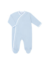 Blue Bubble Pima Cotton Crossover Baby Footie