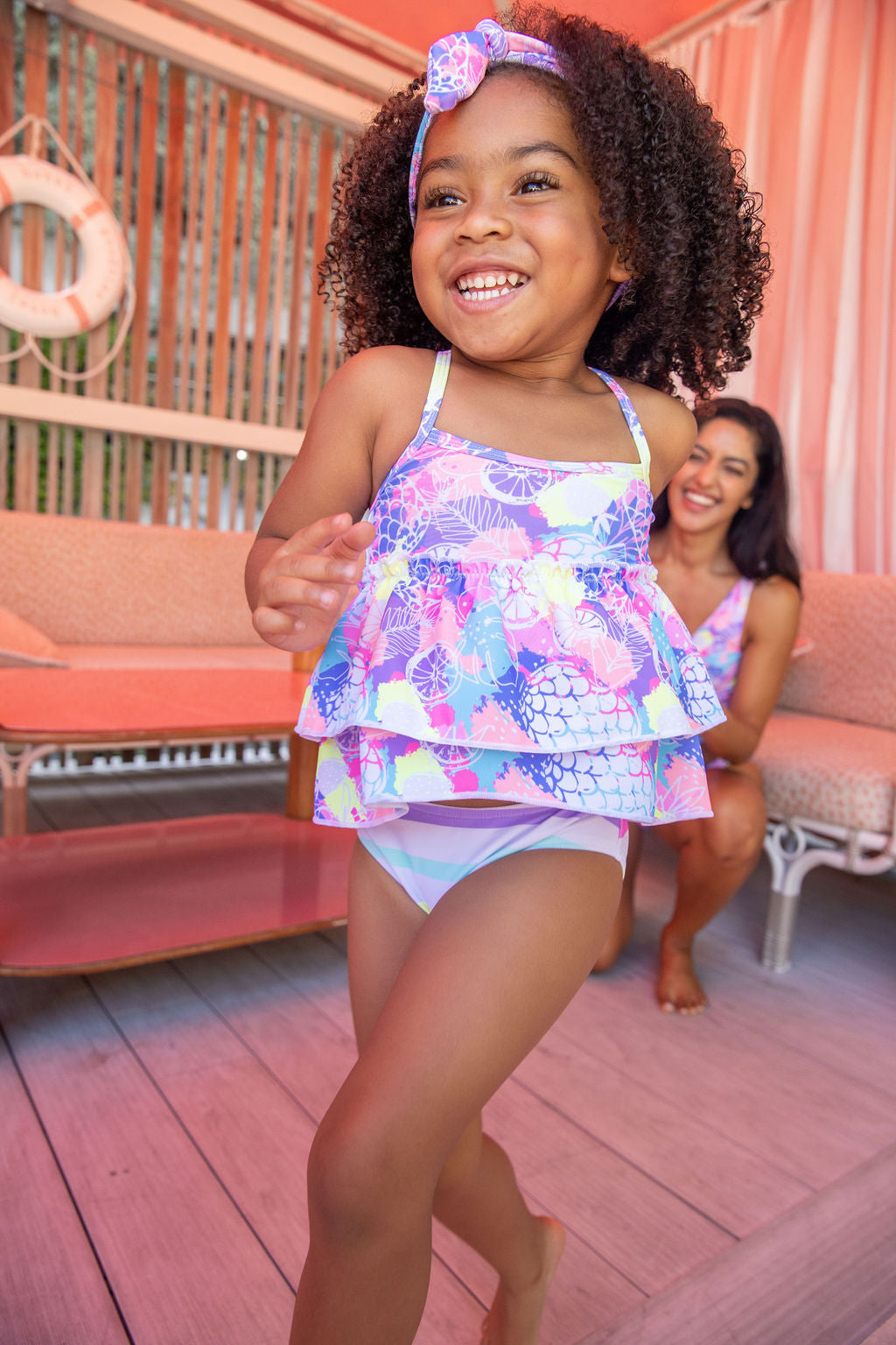 Girls Coral Cottage Two Piece Swimsuit