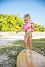 Girls Two Piece Swimsuit – Sweet Charlie Strawberry Print UPF 50+