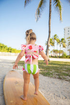 Girls Two Piece Swimsuit – Sweet Charlie Strawberry Print UPF 50+