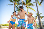 Men's Indigo Flamingo Swim Trunks