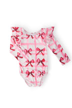 Bow La La Long Sleeve Flutter Sleeve Leotard