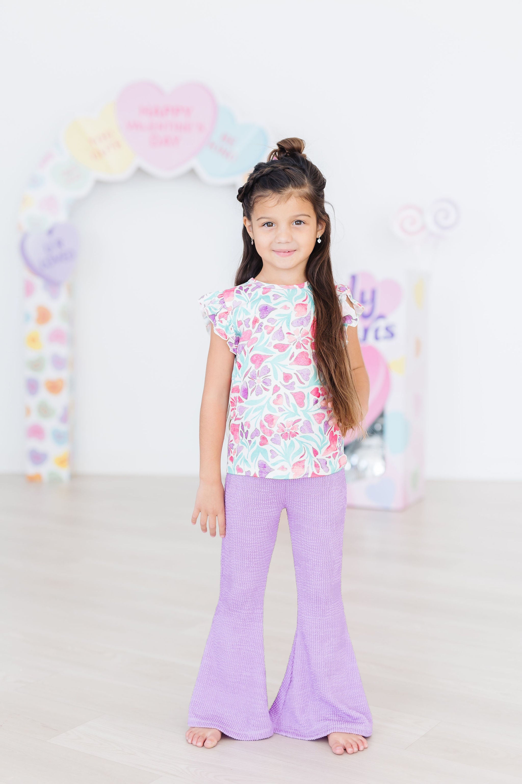 Girls Bright Lilac Scrunchy Bell Bottoms