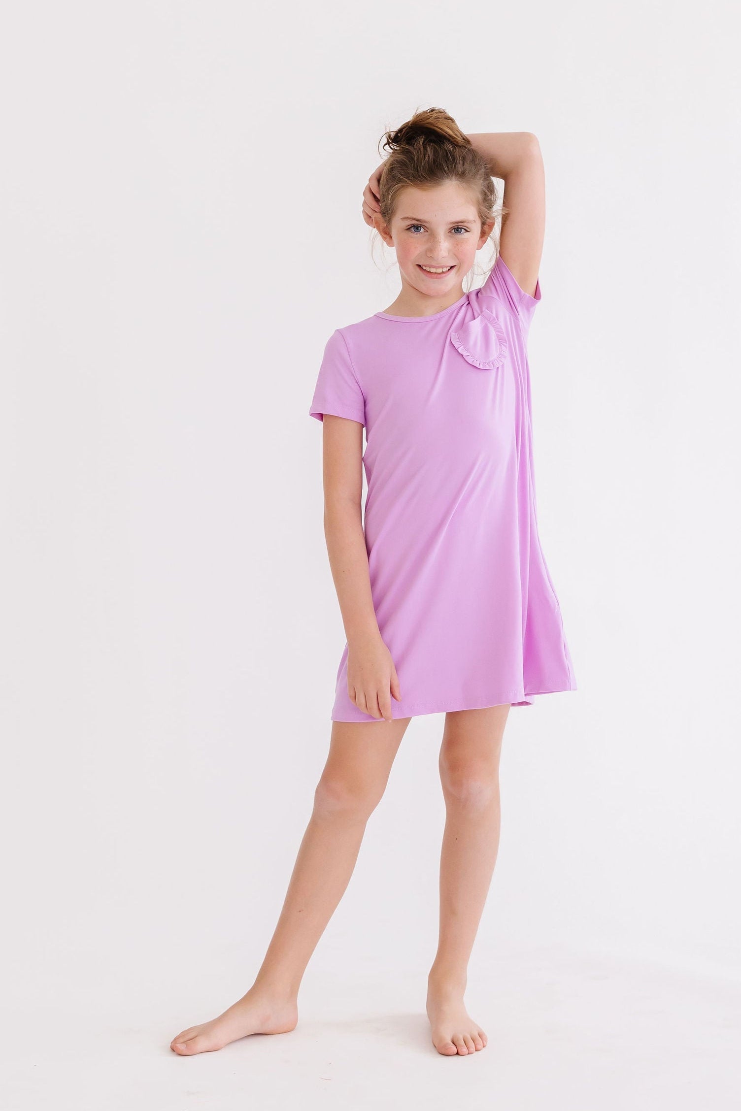 Girls Bright Lilac T-Shirt Dress