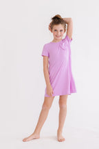 Girls Bright Lilac T-Shirt Dress