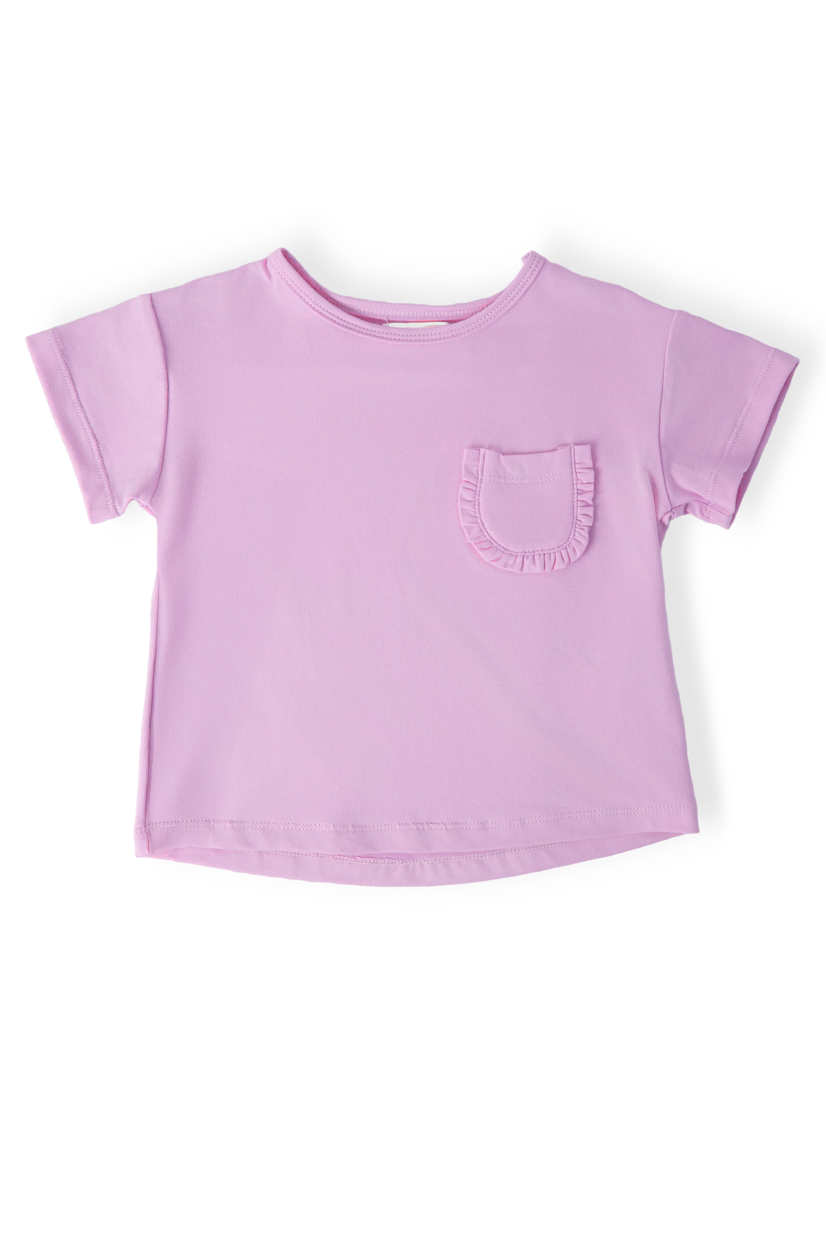 Bright Lilac Ruffle Pocket Tee