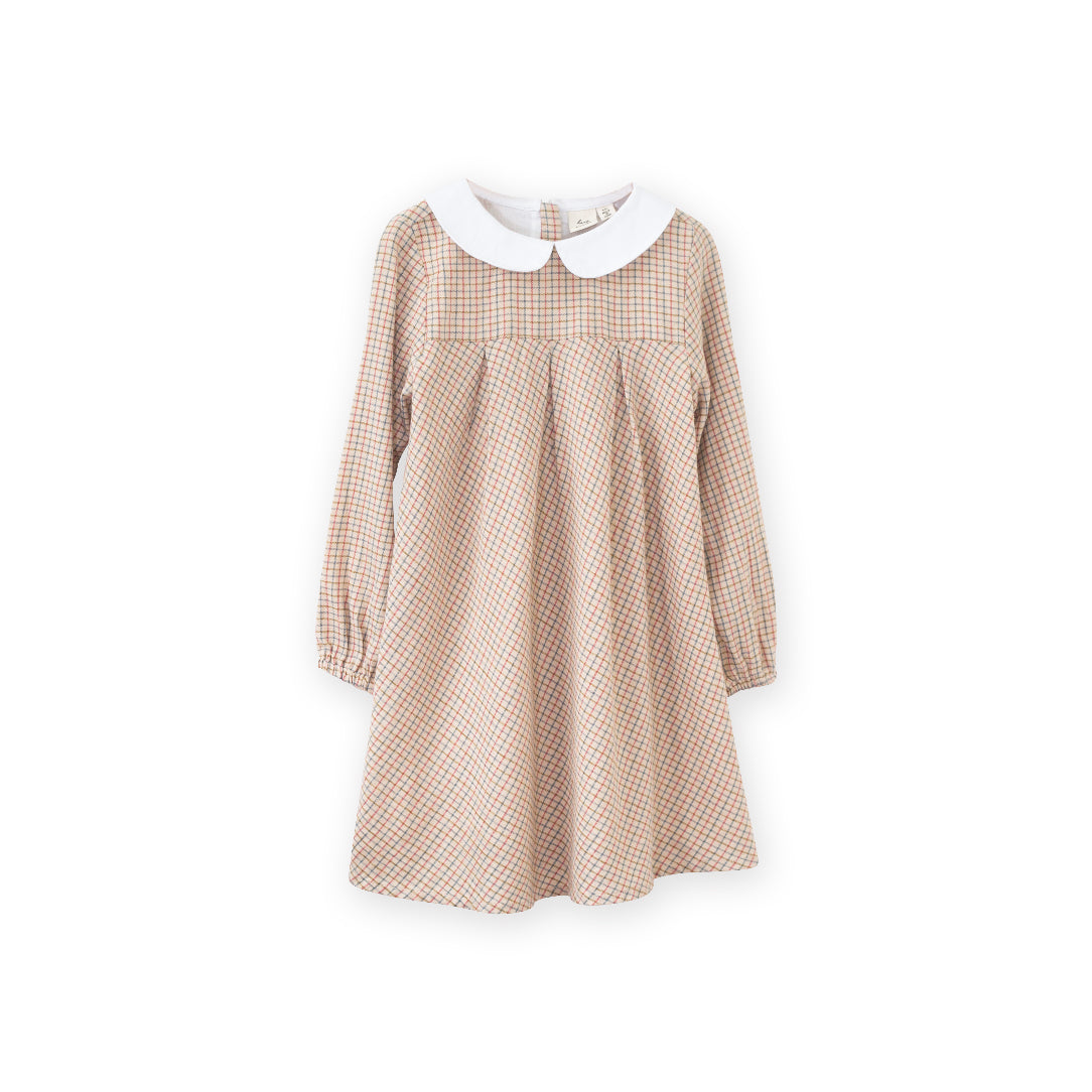 Girls Brook Girls Dress | Beige Country Check