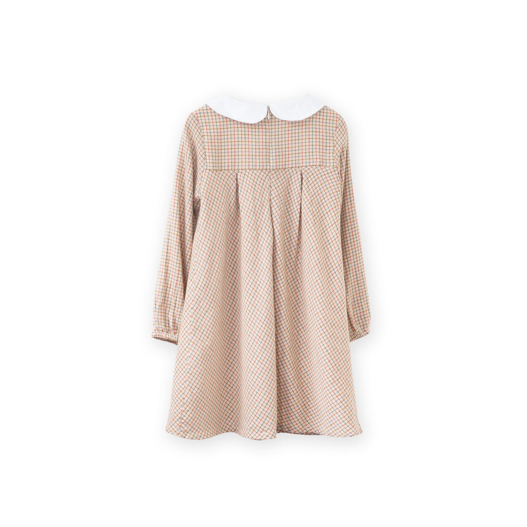 Girls Brook Girls Dress | Beige Country Check
