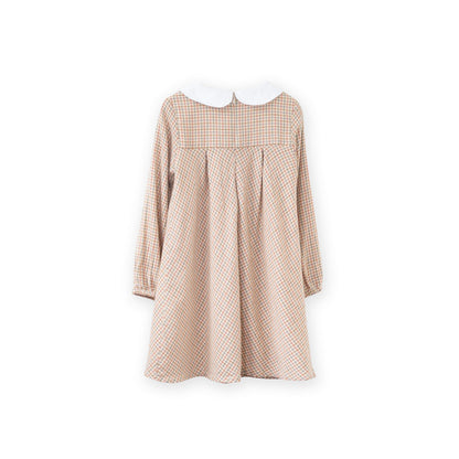 Girls Brook Girls Dress | Beige Country Check
