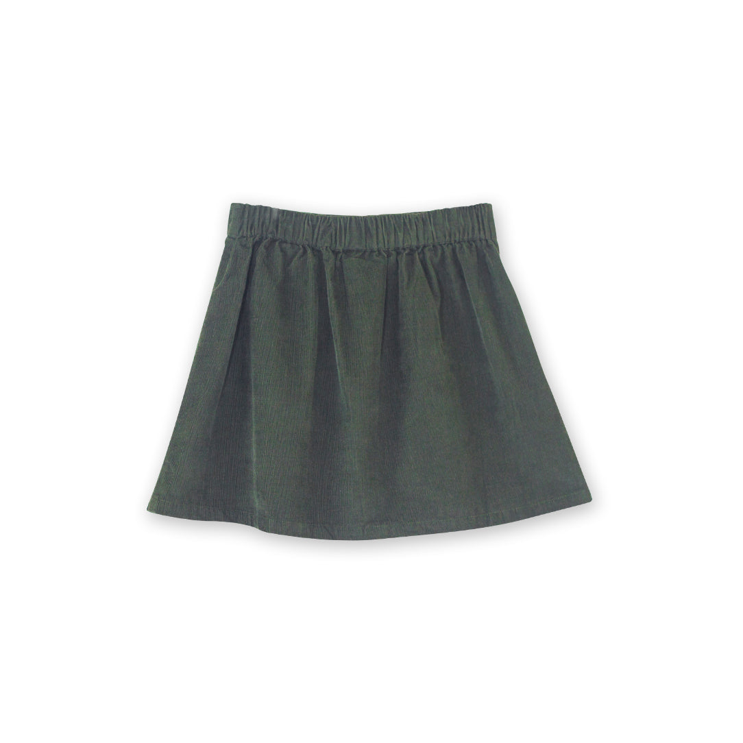 Girls Block Pleats Brooklyn Skirt | Pine Green Corduroy