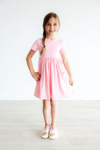 Girls Bubblegum Pink Twirl Dress with Pockets