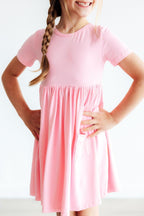 Girls Bubblegum Pink Twirl Dress with Pockets