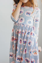 Butterfly Effect 3/4 Sleeve Pocket Twirl Dress