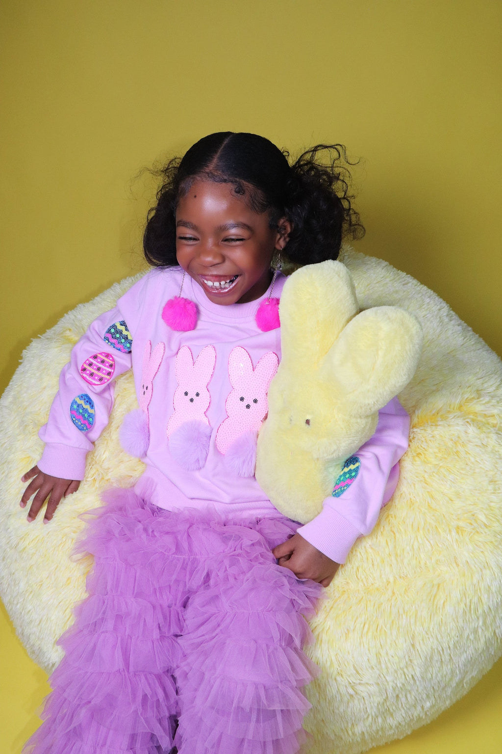 Girls Easter Bunny Crewneck Top