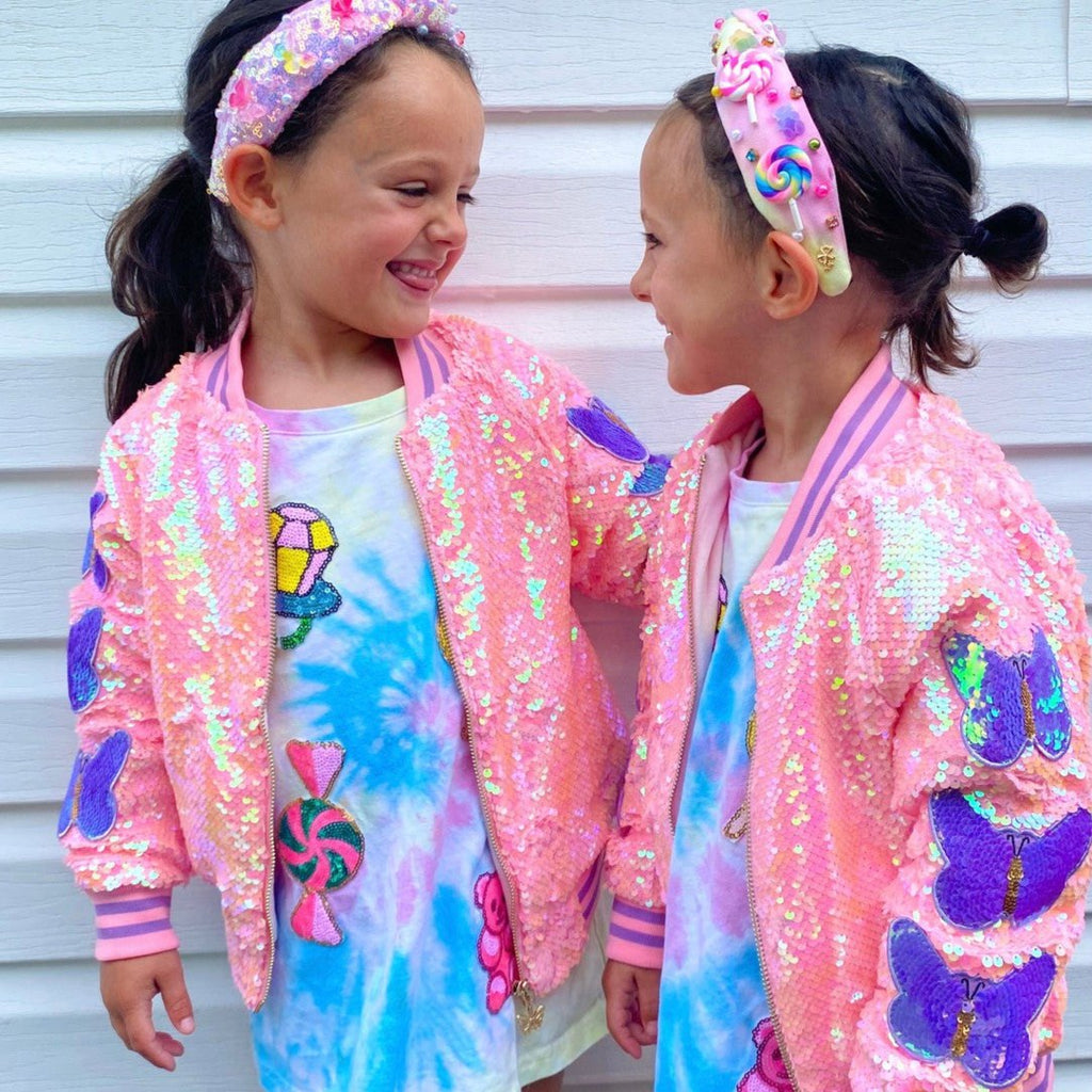Girls Mariah Sequins Bomber Jacket
