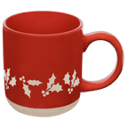 Holly 14oz. Red Stoneware Coffee Mug