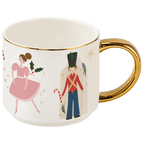 Nutcracker 14 oz Gold Handle Coffee Mug