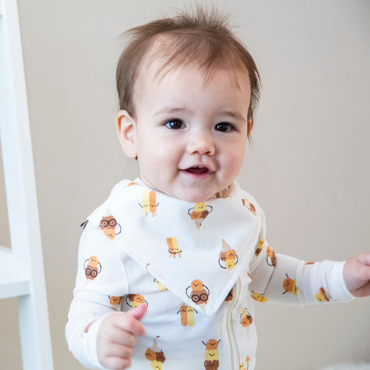 Organic Cotton Bandana Bib (Icy Pals Print)