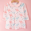 Pink Dress with Retro Deer for Girls