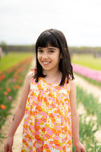 Summer Colorful Vintage Floral Toddler Girls Dress