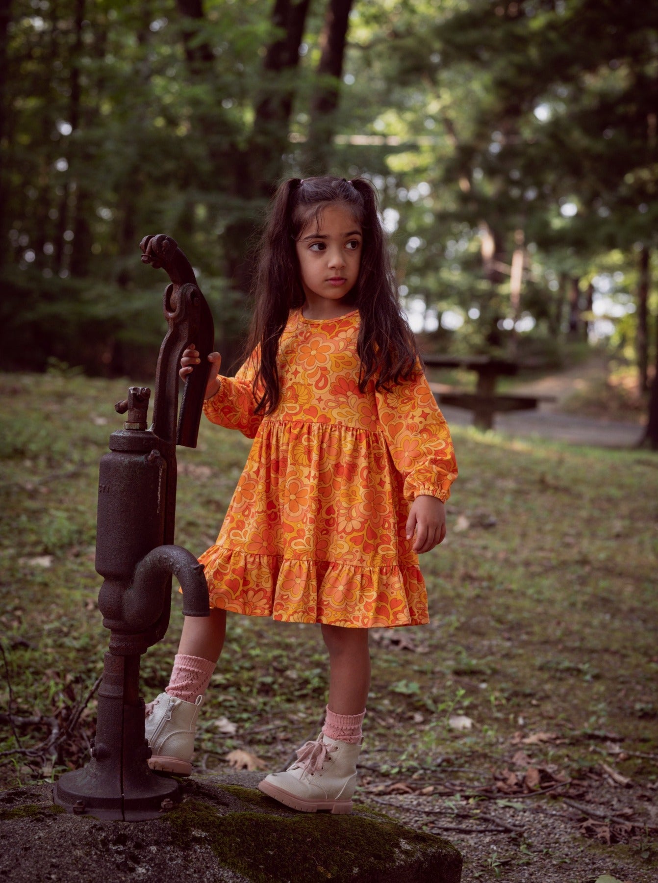Retro Boho Long Sleeve Girls Fall Dress 11-12 Years Retro Boho Long Sleeve Girls Fall Dress 11-12 Years