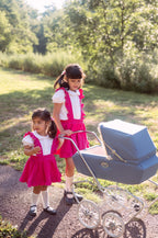 Hot Pink Corduroy Pinafore Skirt Baby Toddler Girls