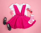 Hot Pink Corduroy Pinafore Skirt Baby Toddler Girls