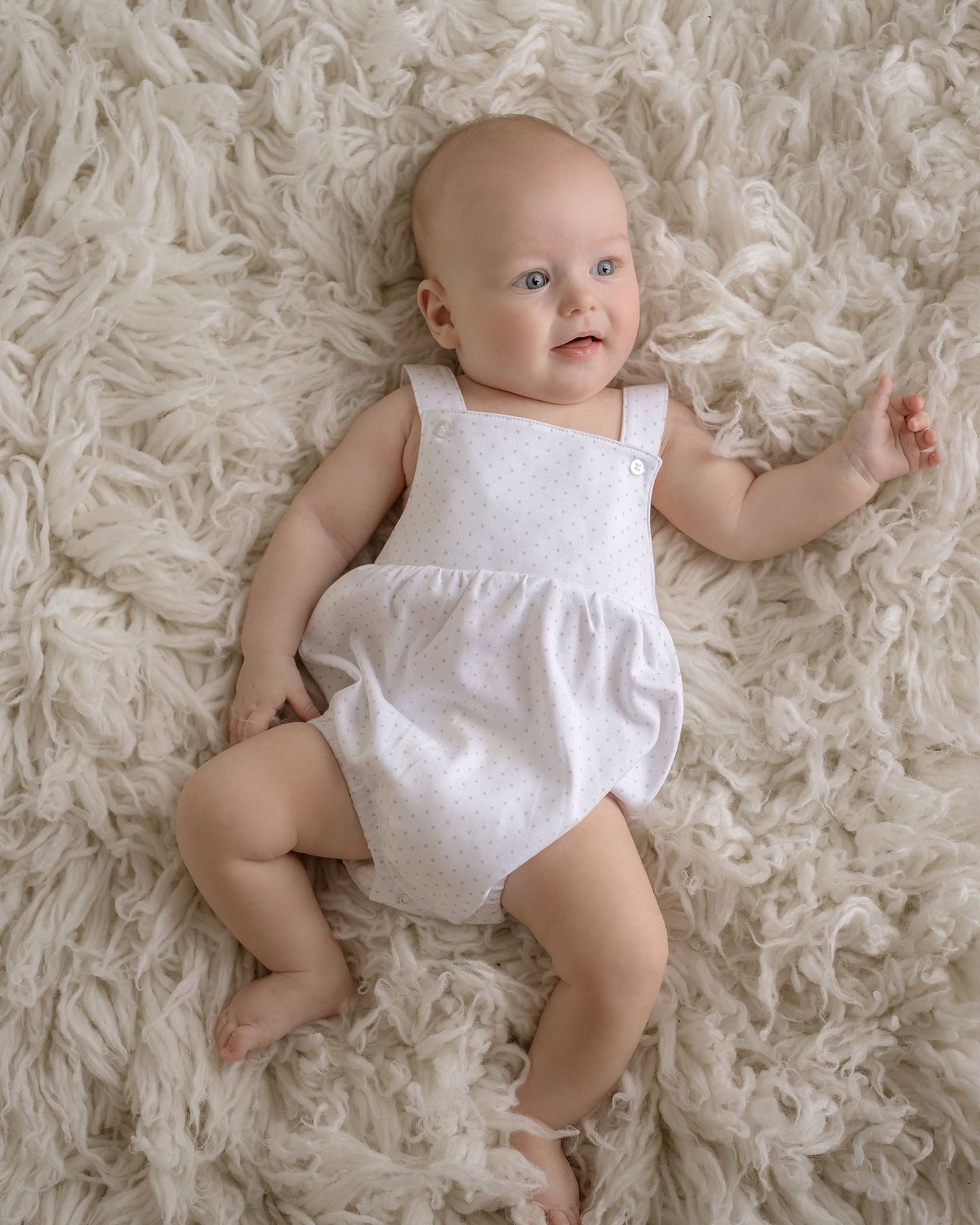 Sage Polka Dot Sleeveless Bubble
