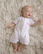 Baby Boy Crawfish Embroidered Pima Cotton Romper