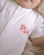 Baby Boy Crawfish Embroidered Pima Cotton Romper